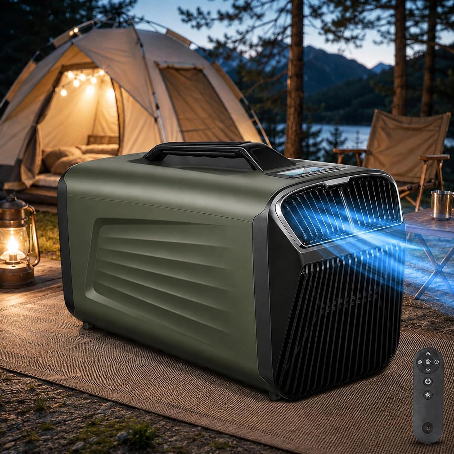 Climatiseur Portable 5200 BTU pour Camping, Climatiseur Mobile Silencieux 400 W avec Compresseur, Faible Consommation, Camping-Car Camion, pour Tente