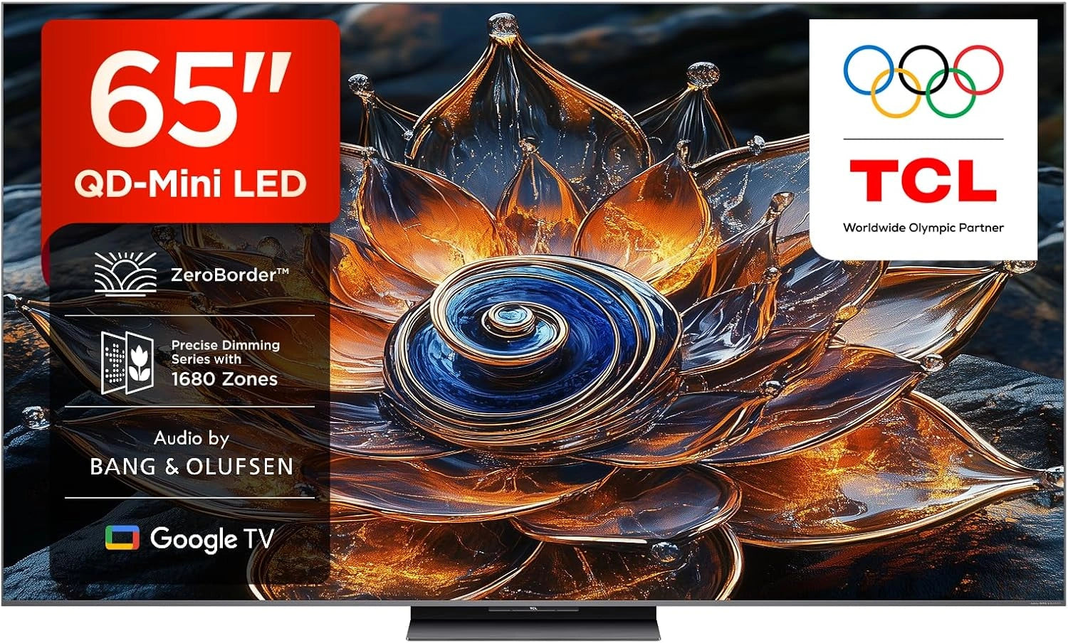 TCL 65Q8C T¨¦l¨¦viseur QD?Mini LED 65', 4K HDR Premium 4500, 144Hz Motion Clarity Pro, Smart TV sous Google TV (Dolby Vision IQ et Atmos, ZeroBorder, GA