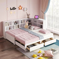 OKMYHOME Lit Gigogne 90x190 cm + 180x190 cm - Lit en Bois avec Rangement et Prise Int¨¦gr¨¦e, Matelas Non - Blanc, Structure Pin et MDF