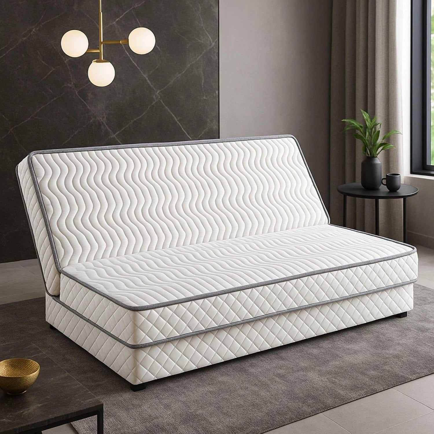 Matelas Ferme pour Tous Clic Clac 120x190 x 10 cm - D¨¦coupe Assise 60 cm - 5 Zones de Confort - Noyau Poli Lattex HR Derni¨¨re G¨¦n¨¦ration - Tr¨¨s