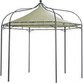 DEGAMO Tonnelle de jardin Modena 6 pans 320 cm, structure en acier solide noir, toit naturel avec rev¨ºtement imperm¨¦able