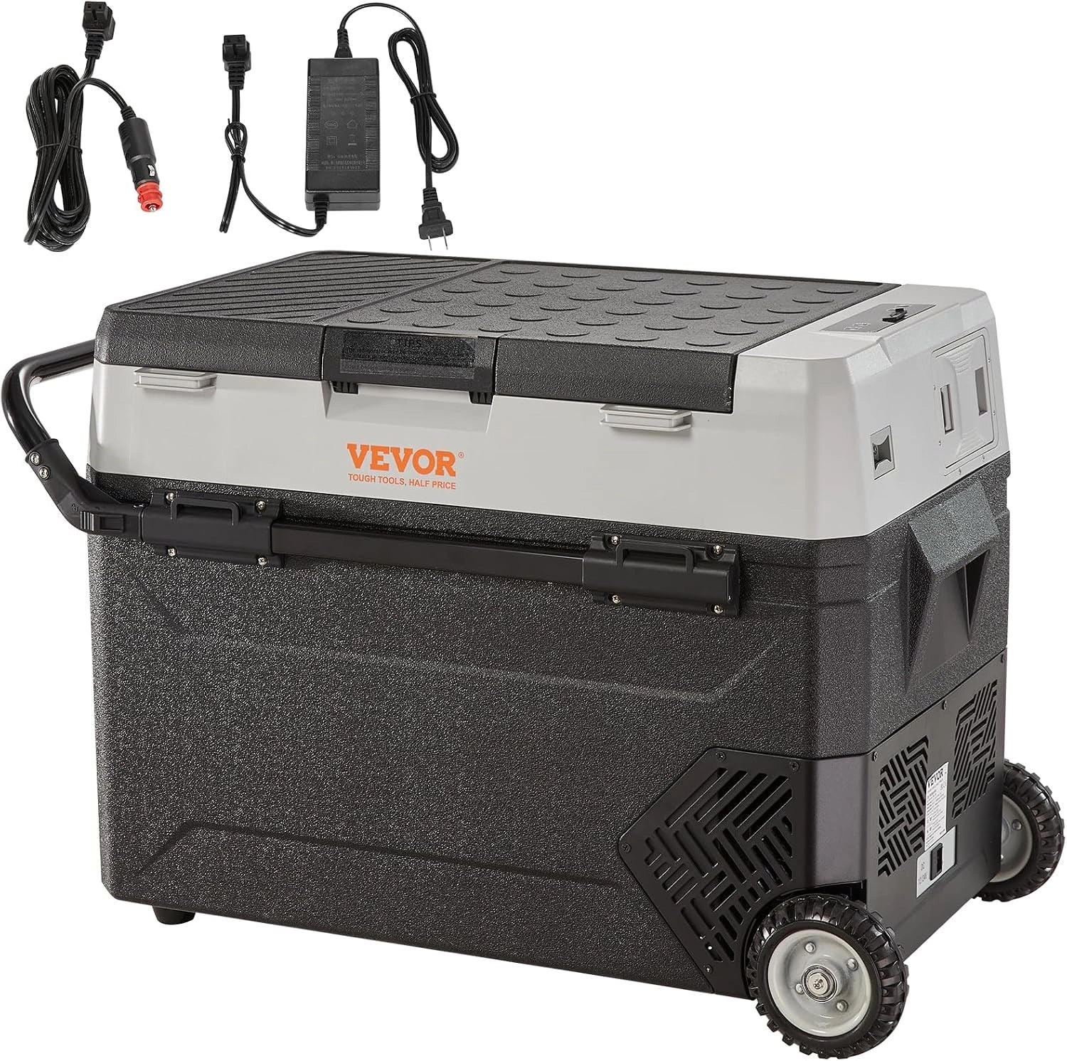 VEVOR Glaci¨¨re ¨¦lectrique portable 38 L 12/24 V CC 100-240 V CA r¨¦frig¨¦rateur de voiture Double Zone 0,708 kWh -20 ¡ãC ¨¤ 10 ¡ãC R¨¦glable