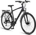 Licorne Bike V¨¦lo de trekking de en aluminium de 28' pour gar?ons, noir) Standard, femmes et hommes - 21 vitesses - VTT - Crossbike (homme, filles