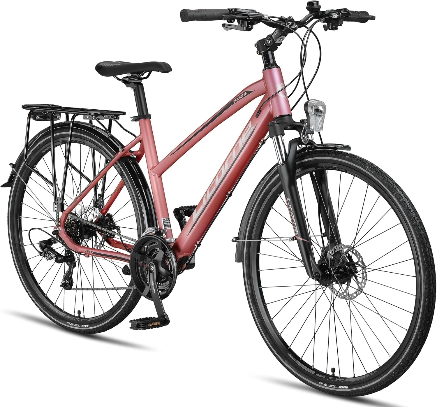 Licorne Bike V¨¦lo de trekking 28'', 21 vitesses, avec frein ¨¤ disque en aluminium, v¨¦lo de cross, pour femme, VTT, homme, gar?on, fille