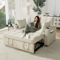 Sapgaks Canap¨¦ 2 Places avec Porte-Boisson et Coussin, Beige, canap¨¦ Convertible 2 Places Angle d'inclinaison du Dossier r¨¦glable, Velours